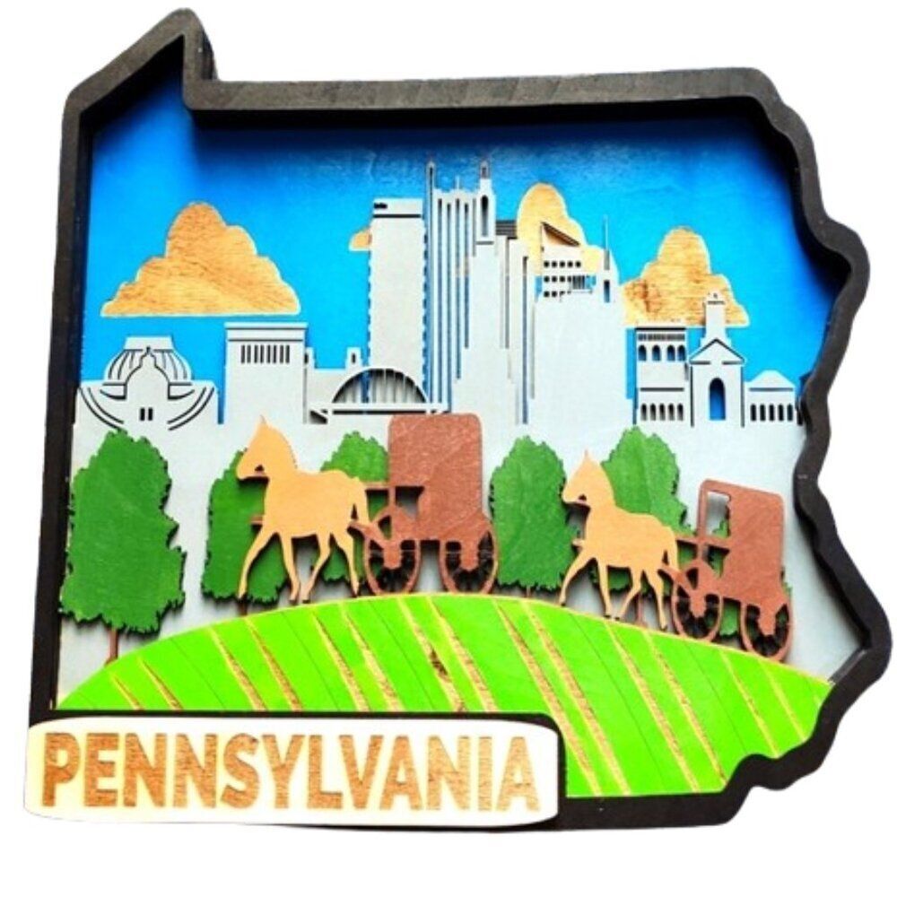 Large 3D Laser cut multi-layered Pennsylvania state